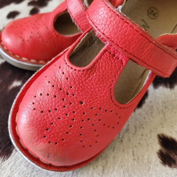 Boden Mini Red Mary Jane's Leather Size 24 (us 8) - Picture 6 of 7